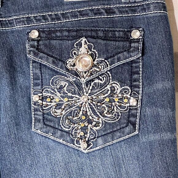 Twelve K denim jeans rhinestone low rise bootcut size 11 - Picture 6 of 8